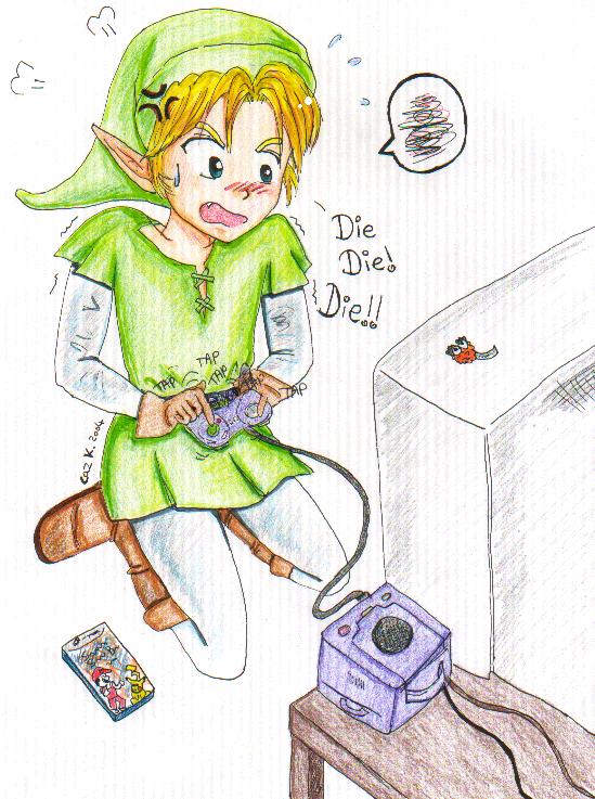 Link having abit of trouble ^^; by Baby-Bunny