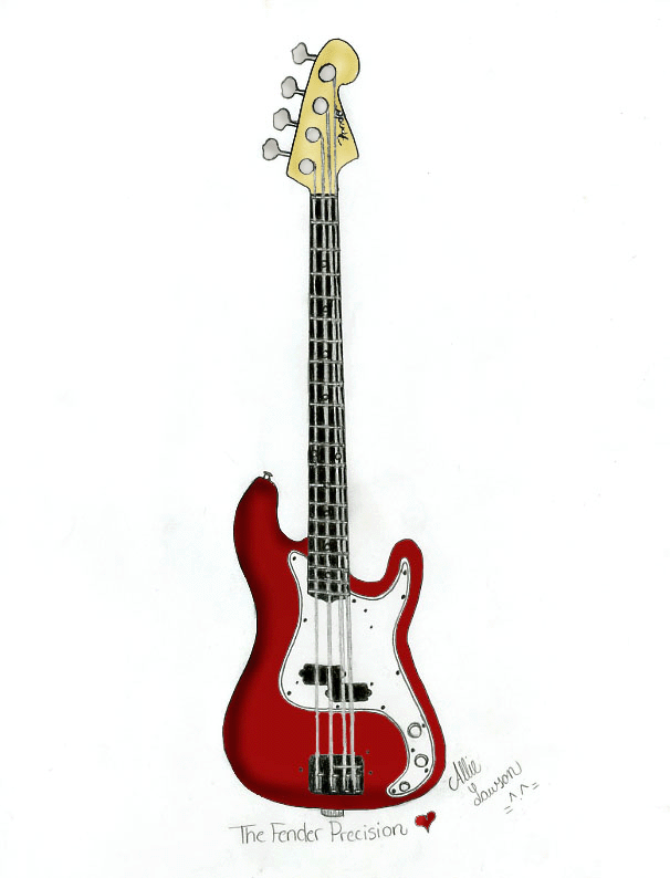 Fender Precision (Colored) by BabyPsychoKitty890