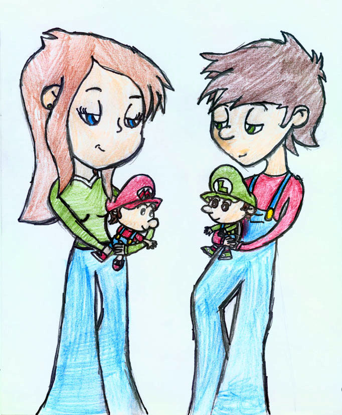 Mr.and Mrs. Mario by BabyWaluigismama1