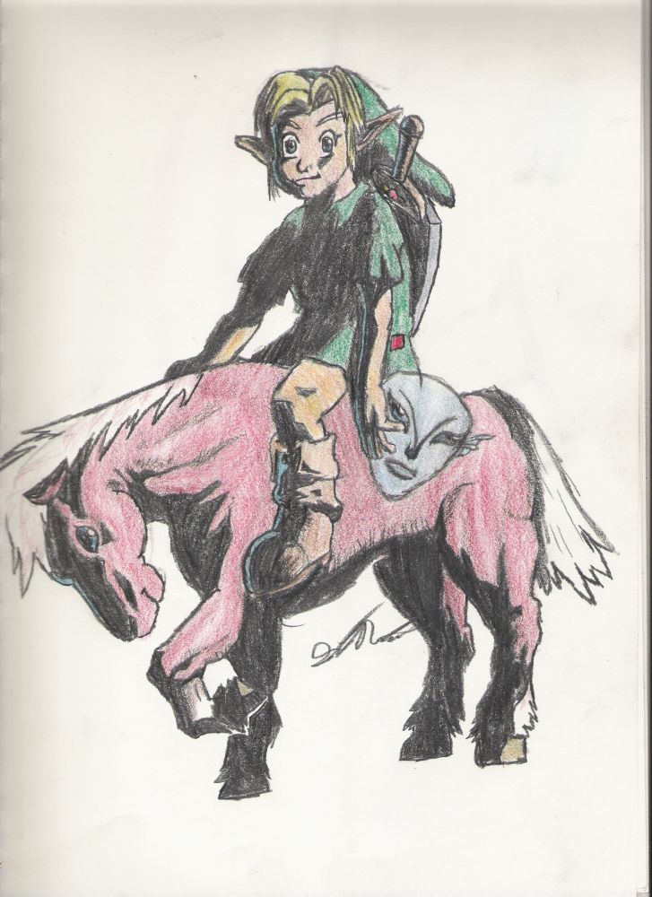 Young Link and Epona by BadArtist