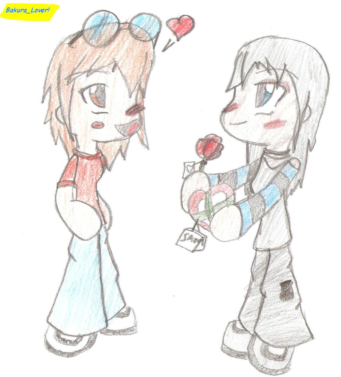 Happy Valentine day KratosGril14! *art trade* by Bakura_Lover