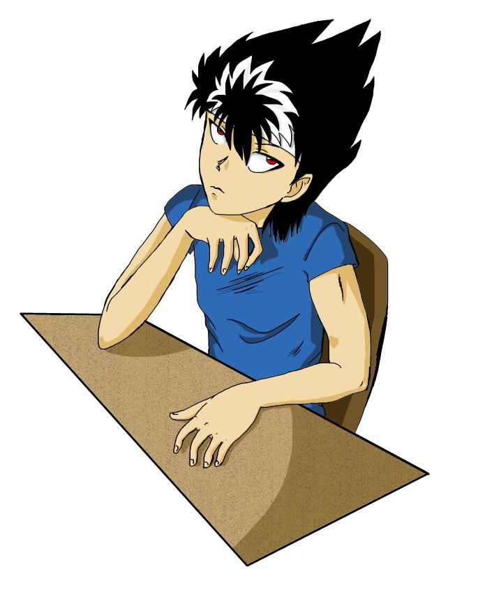 A Bored-Looking Hiei by BaneofDarkness