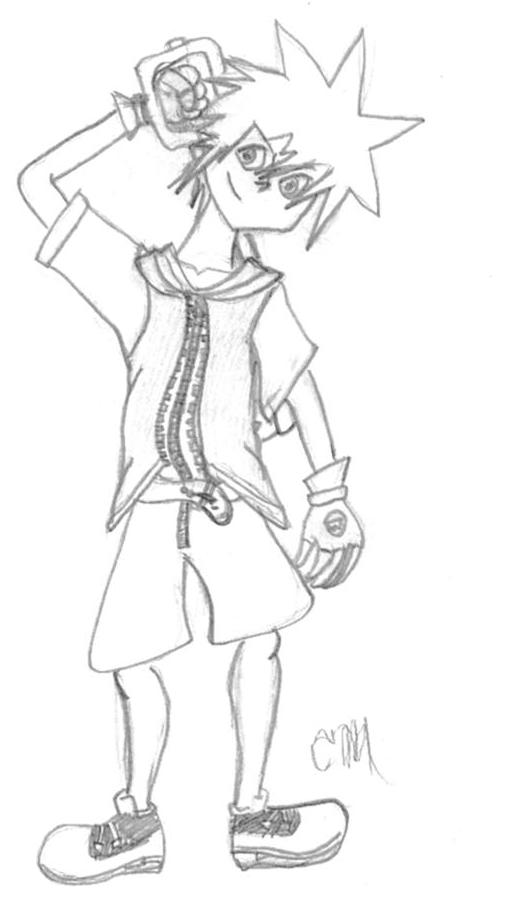 Sora with his Keyblade by BasiltronProductions