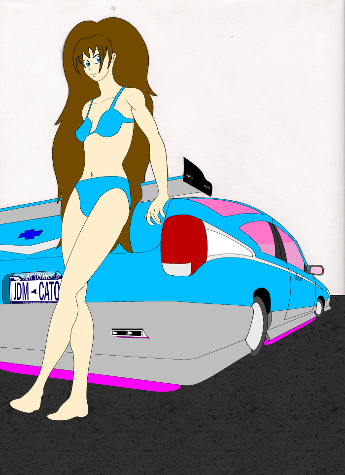 random chick with concept car (WIP 1) by Battou