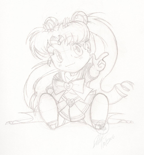 Chibi Sailor Moon sticker pencils by Bee-chan