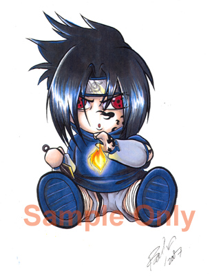 Chibi Sasuke sticker design by Bee-chan