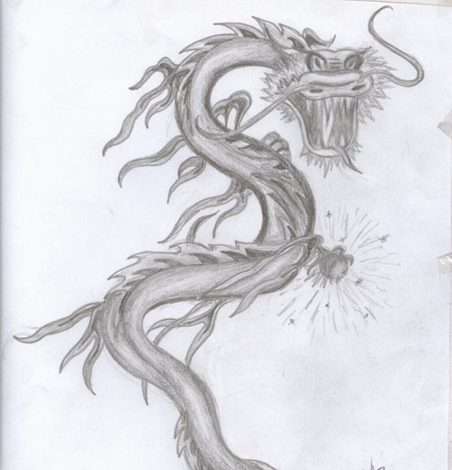 dragon tattoo by BekkiVV