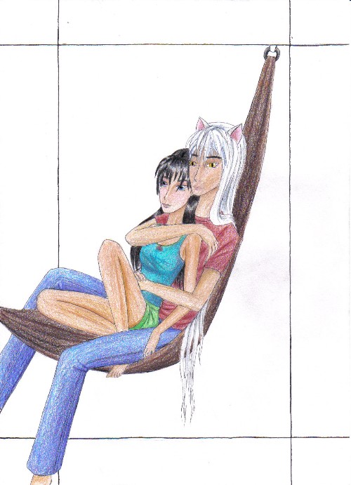Inu and kag in a hammock by Beloved_Rose