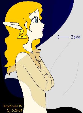 Zelda staring out beyond the end of the picture by BirdoYoshi115