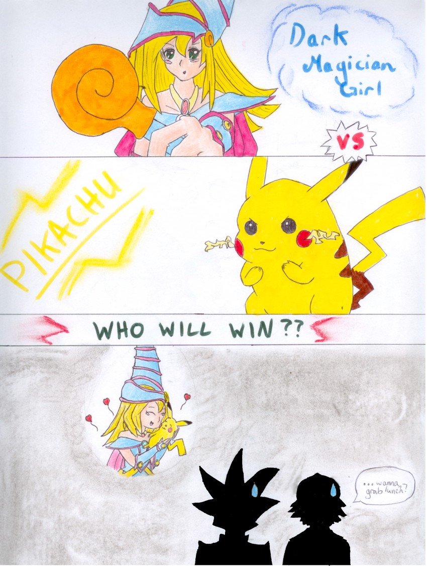 Dark Magician Girl vs. Pikachu by Birdz555