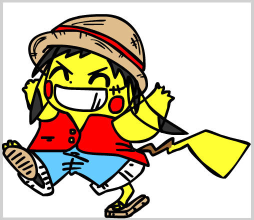 Luffy the pikachu by Bisutoboto16