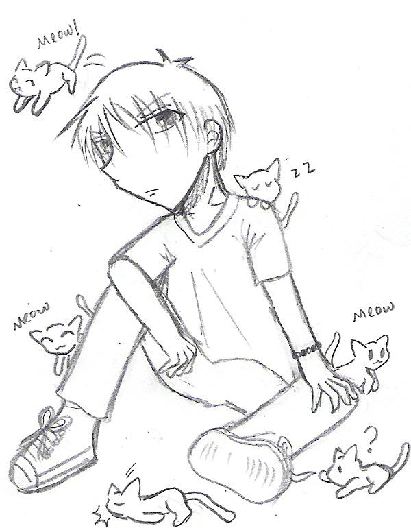 kyo and kittens by BlUeSkY