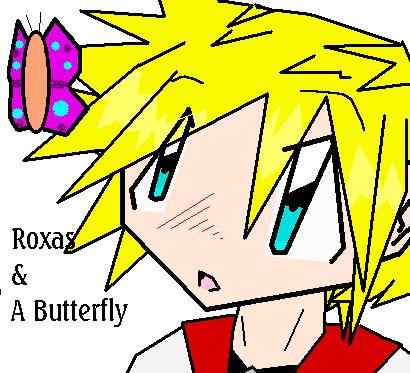 Wittle Roxas and Ze Butterfly by BlackPaint