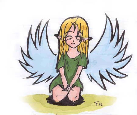Little elf girl with wings by BlackRose
