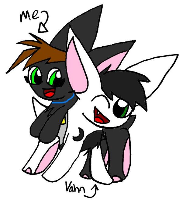 Me and Vahn as cat-bats! ^^ by BlackSpiritWolf