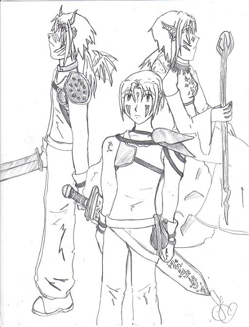 Leon,Yakashii,and Mina by BlackWingedAngel009