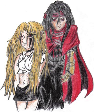 Vincent Valentine and Sylvinia -requested by Syla- by BlackWingedAngel009