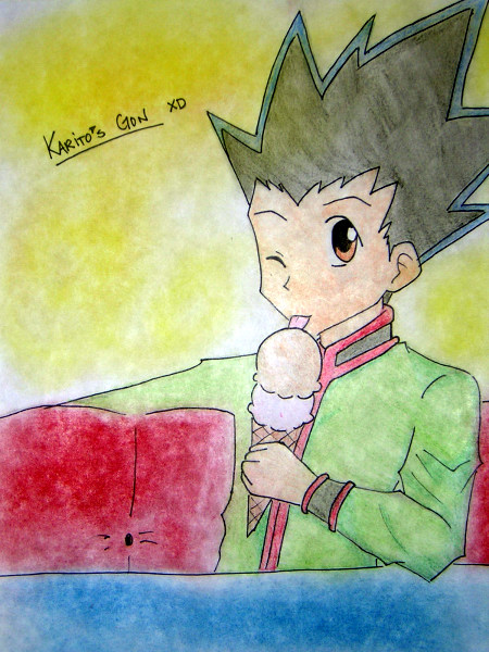 Gimme Your Ice Cream, Gon (art trade-Karito) by Black_Breeze