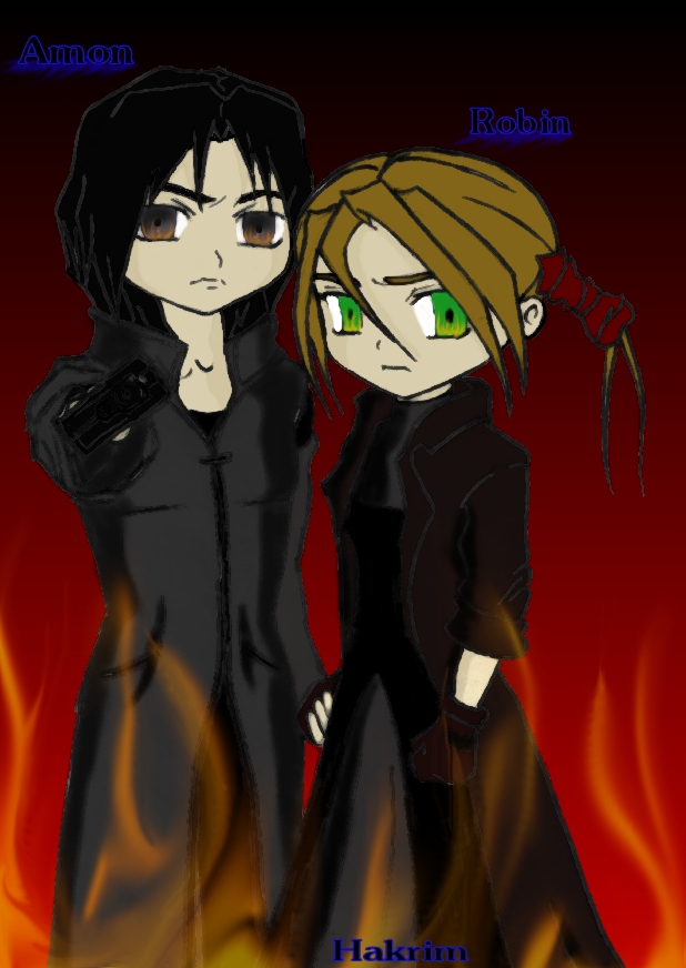 Chibi Amon and Robin- request from Morbidhands898 by Black_Mage_Faye