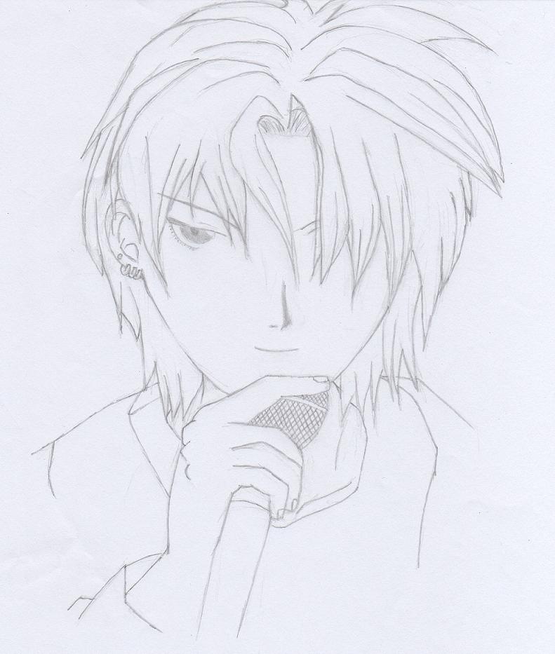 Yuki Singing (pencil drawing) by Black_Tiger