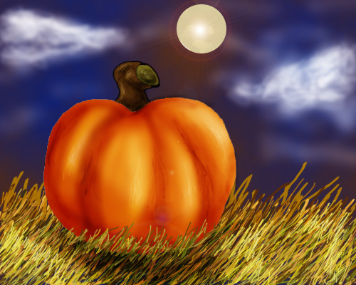 Pumpkin in the moonlight by Blade