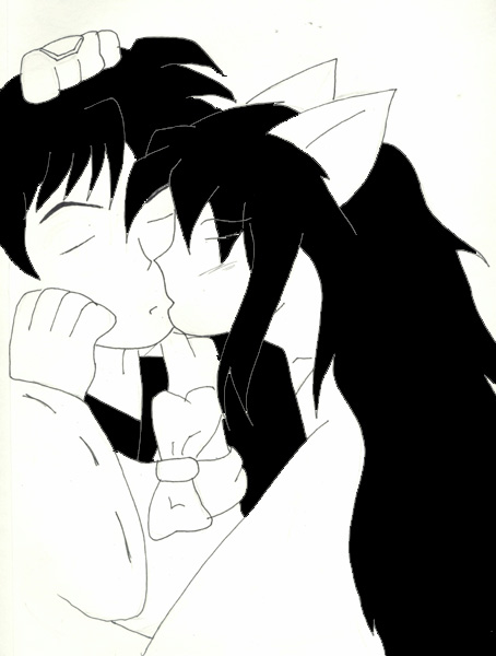 Miroku and inuyashay kissing (for sonicxgrl11) by Blade