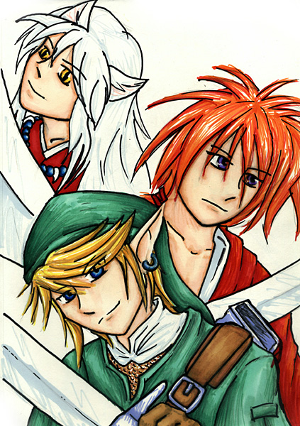 Link, Inuyasha, and Kenshin (for inuyasha_girl ) by Blade