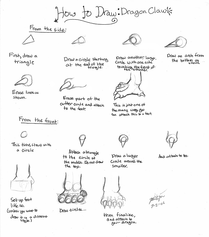 How to draw Dragon Claws (for BadArtist) by Blade