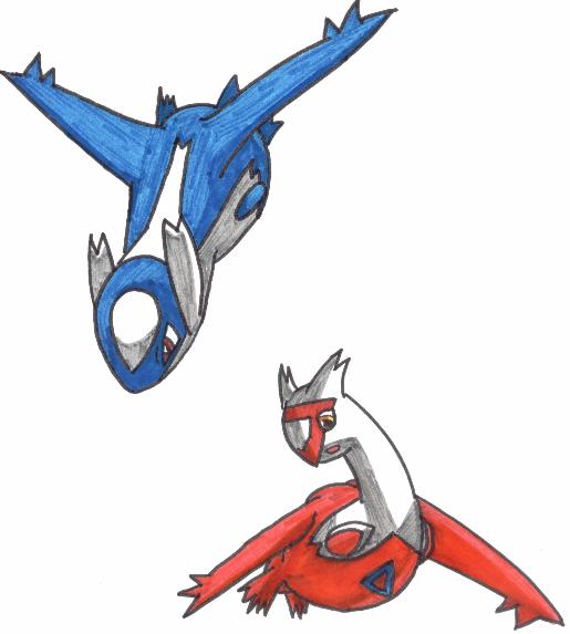 Latios and Latias (inked!) by Blade
