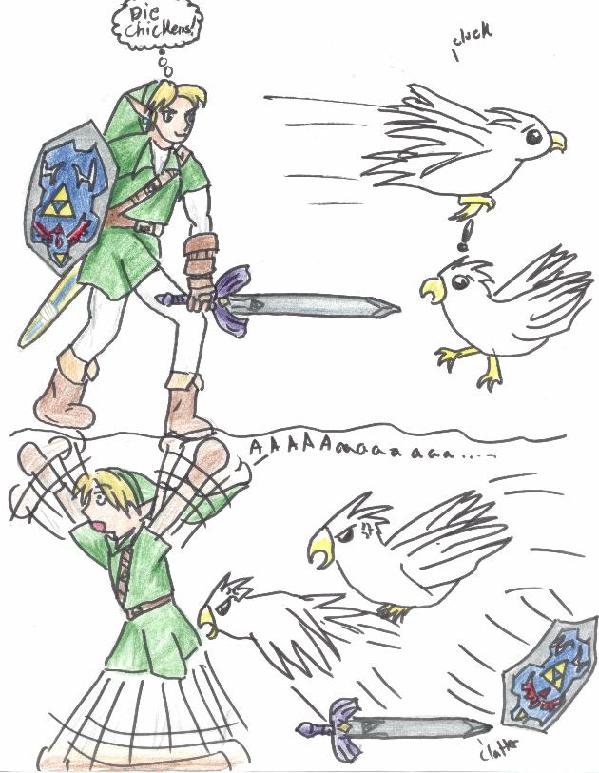 Link VS THE CHICKENS!! (for Angie-chan) by Blade