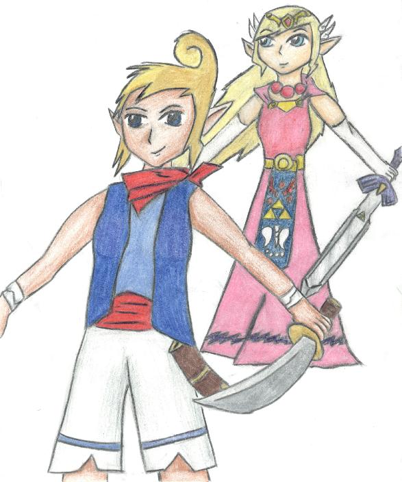 Tetra and Zelda by Blade