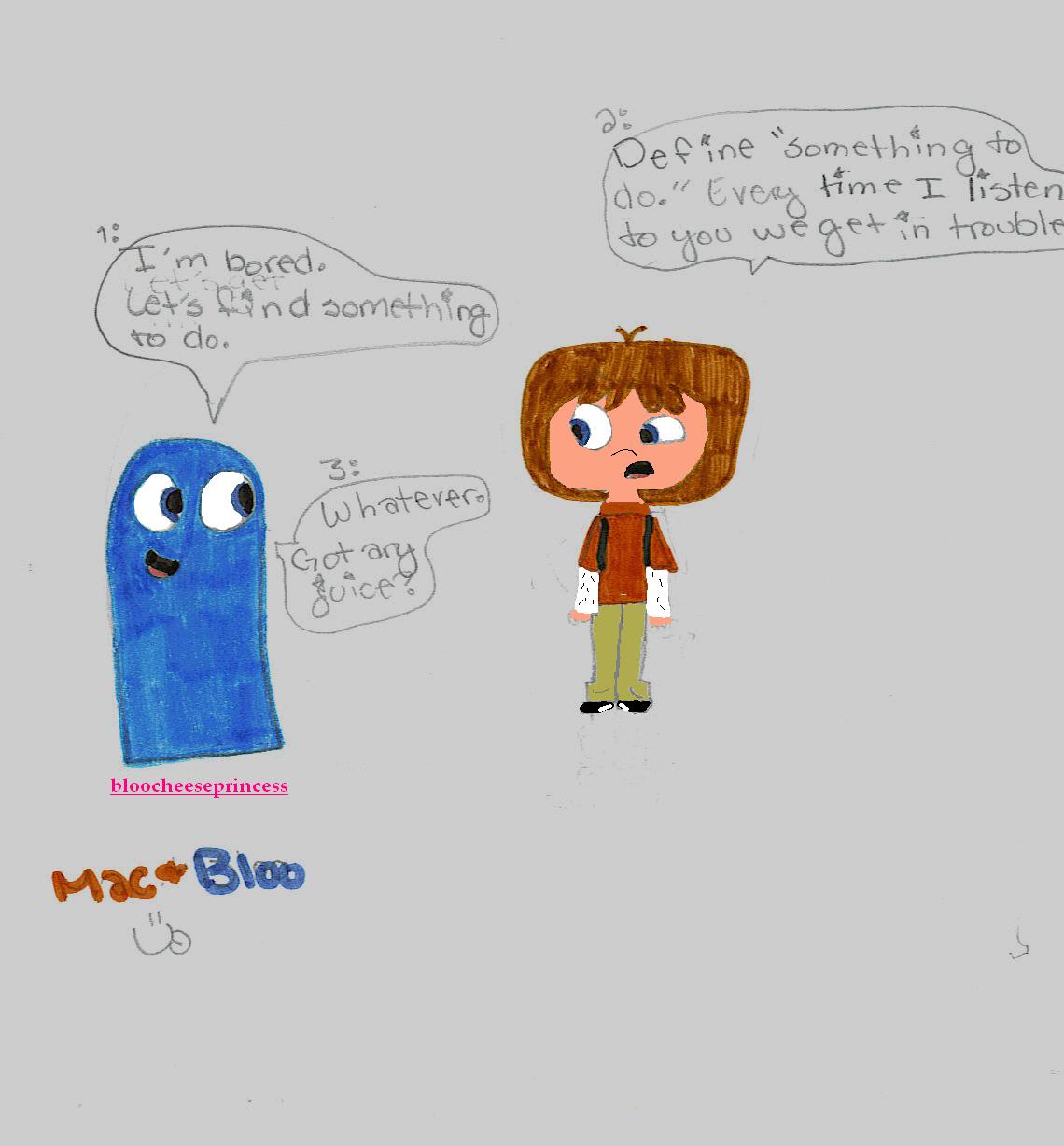 blob (bloo) and boy (mac) by BlooCheesePrincess