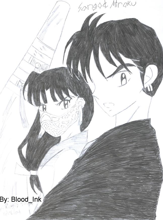 Sango and Miroku in Manga by Blood_ink