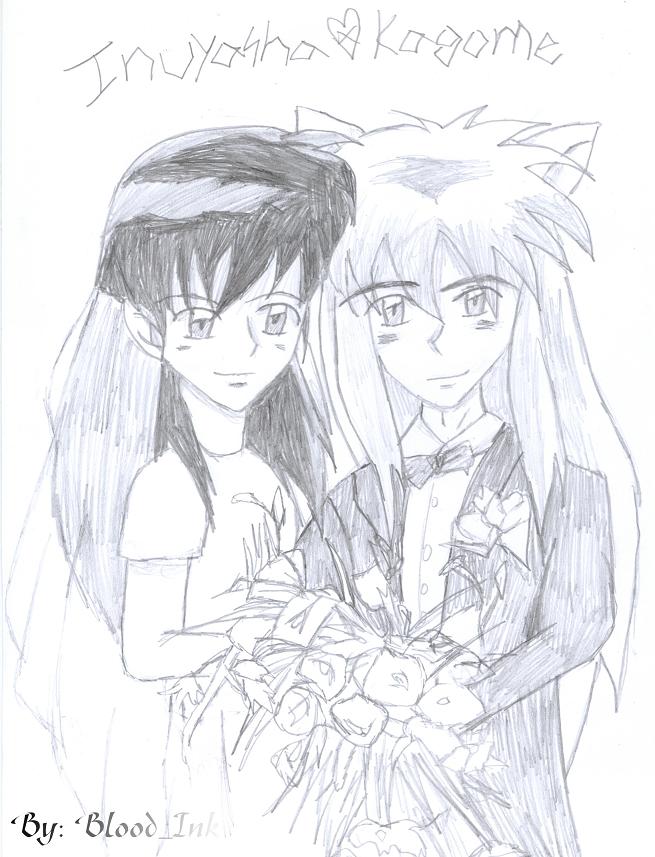 Inuyasha and Kagome's wedding (request) by Blood_ink
