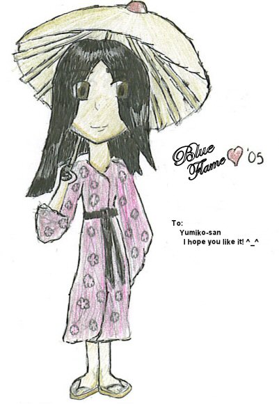 Yumiko-san in a sakura kimono *Requested by Yumiko by BlueFlame9130
