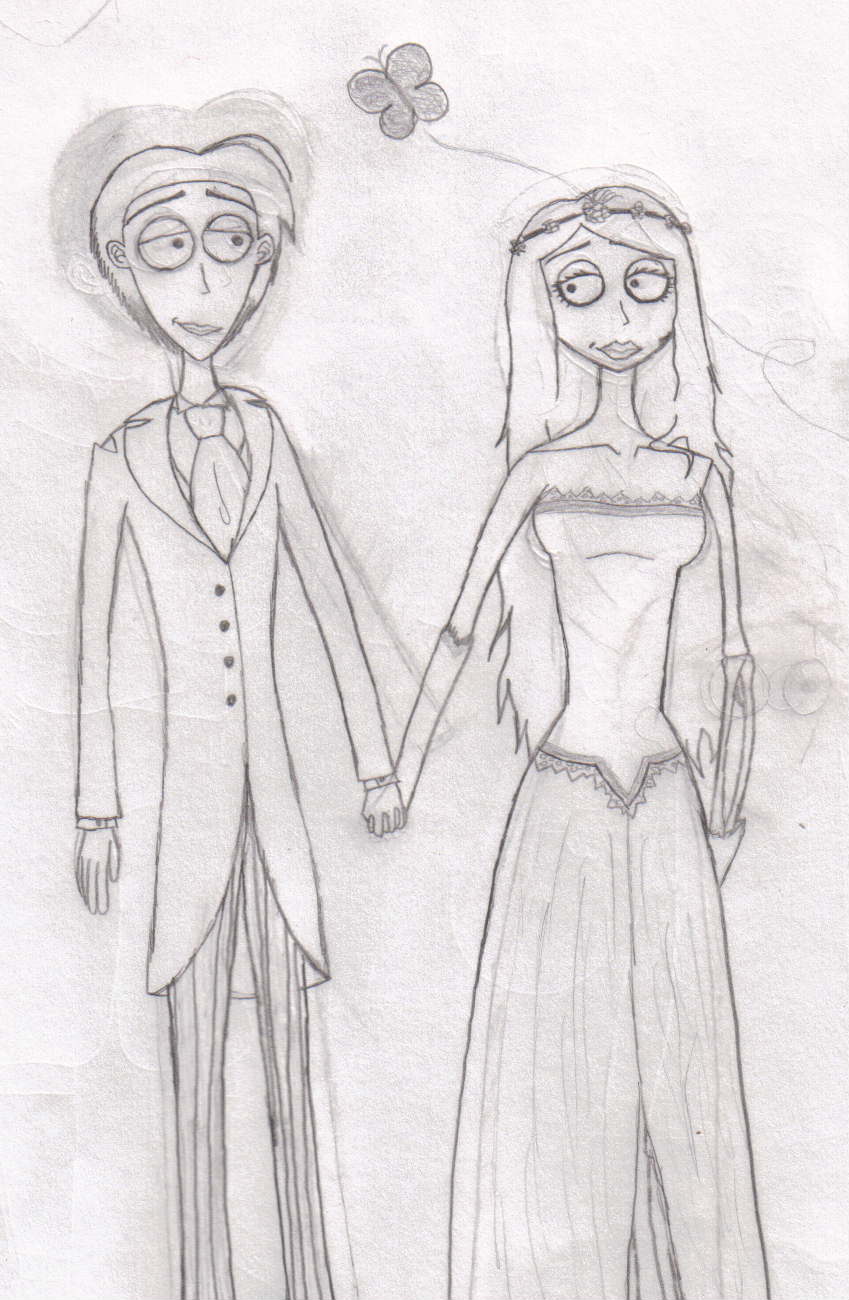 Victor Van Dort and Emily holding hands by Blue_Bubble