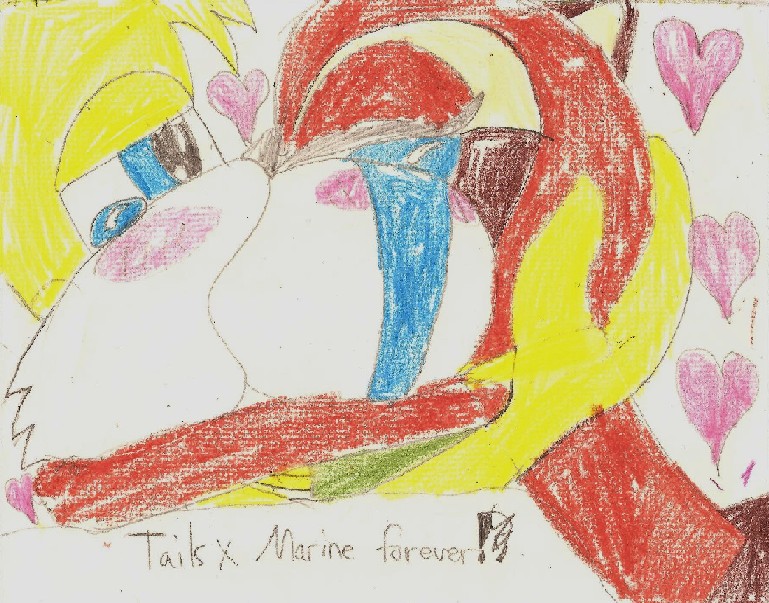 Tails and Marine kiss by Blueflash1996