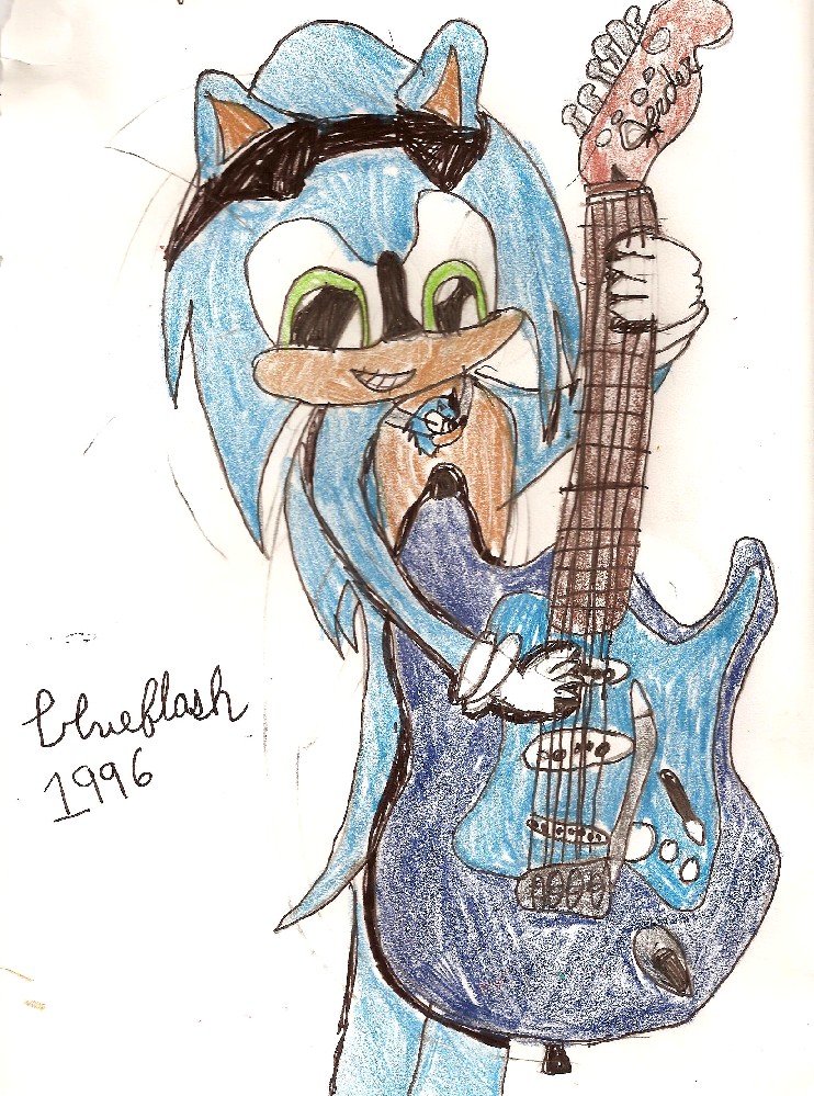 Sonic and His Fender Sratocaster by Blueflash1996