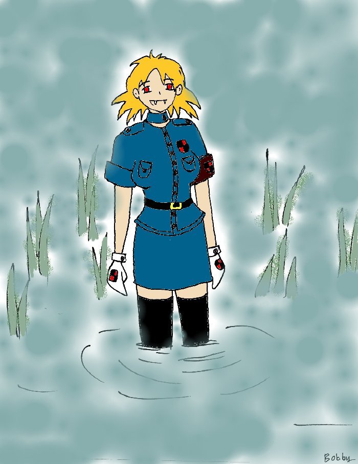 Seras Victoria in a swamp (with colors!) by Bobby
