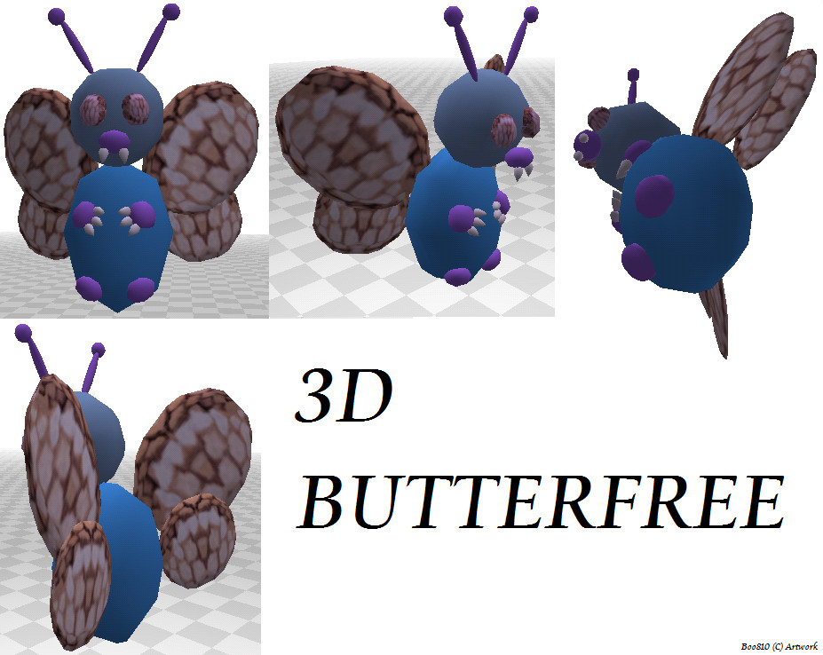 Butterfree Sheet in 3D by Boo810