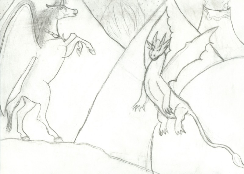 Pegasus and Dragon by Broken_Spirit