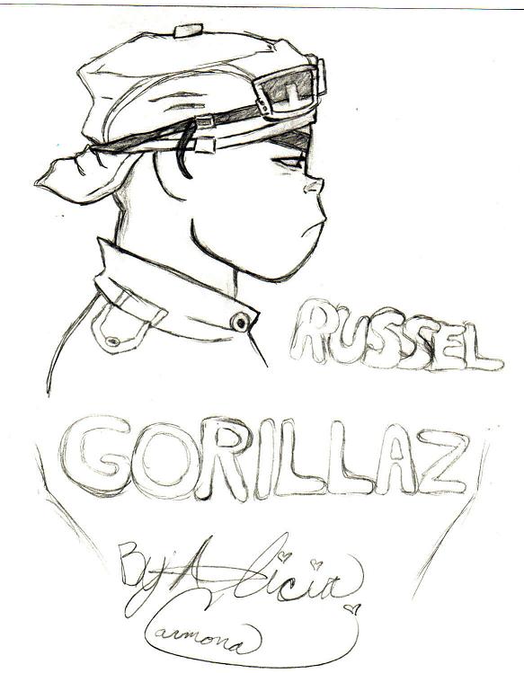 GORILLAZ (russel) by BrownEyedChicana07