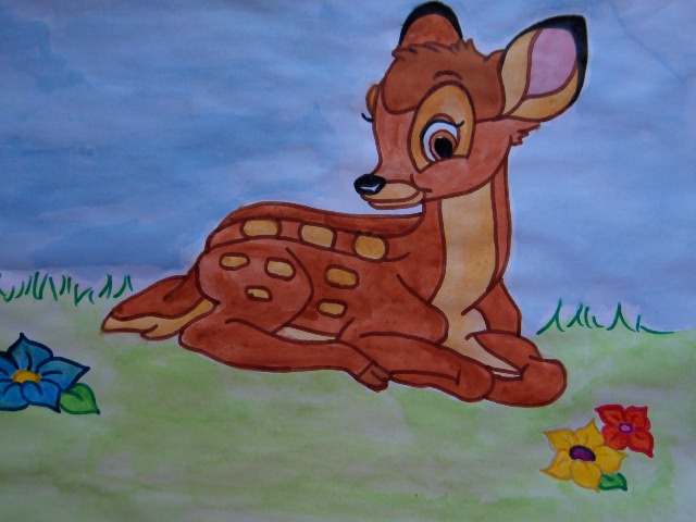 Bambi on a flowermeadow by Buffycarrie