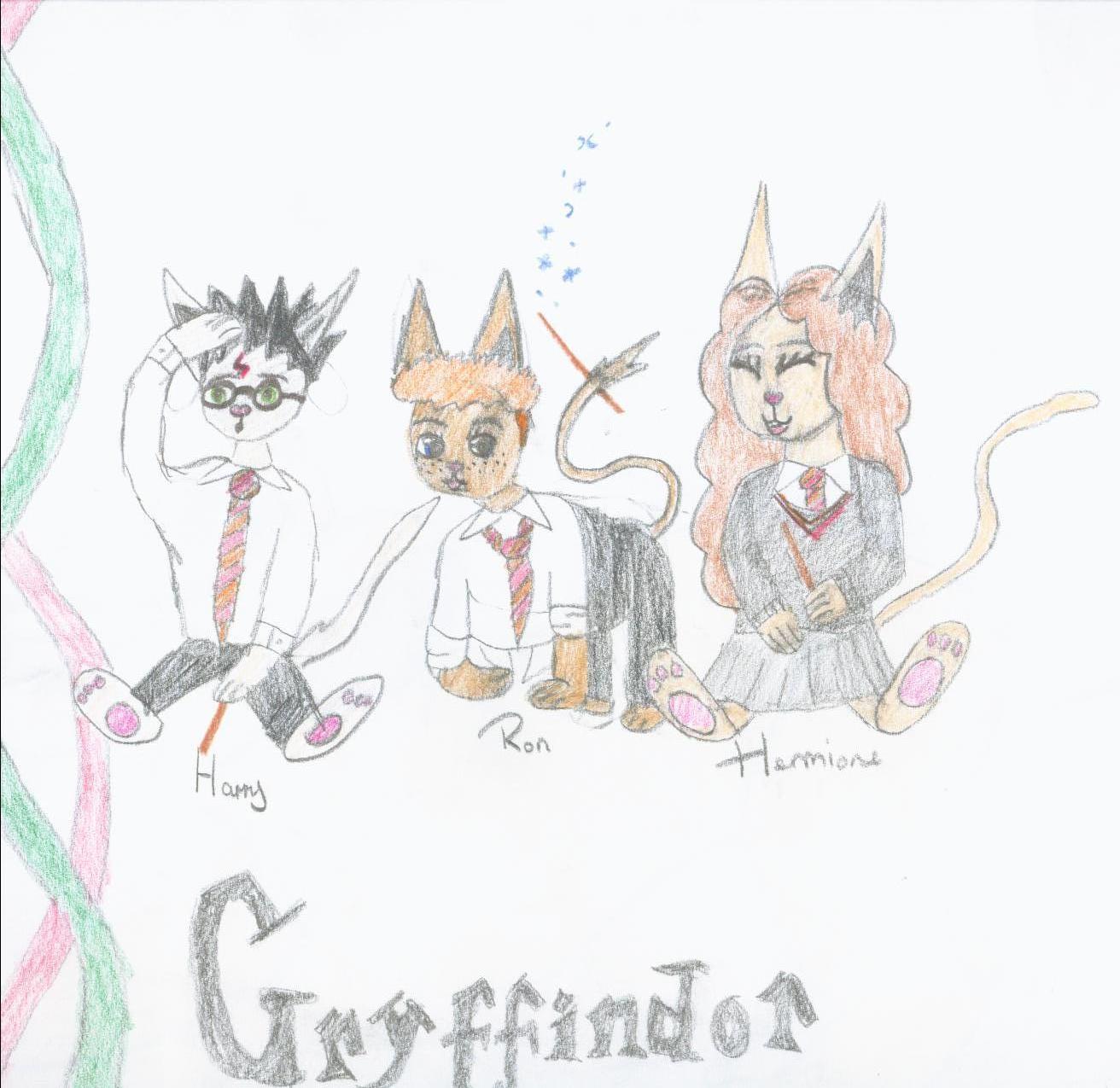 Gryffindor Kitties!! by Bustedangel04