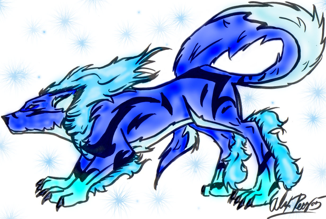 Blue Wolf by Butterfly_Chaiser