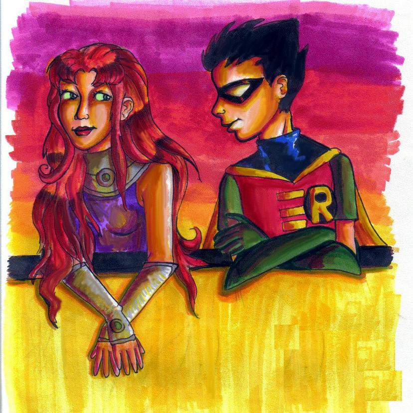 !Robin and Starfire by bachel