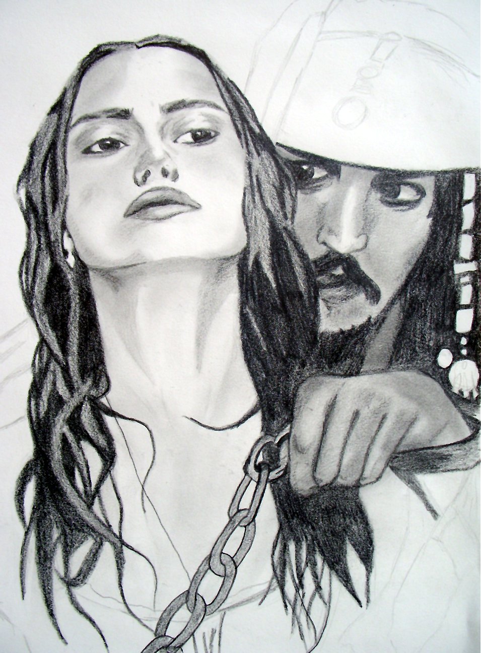 Elizabeth Swann and Jack Sparrow by becky19