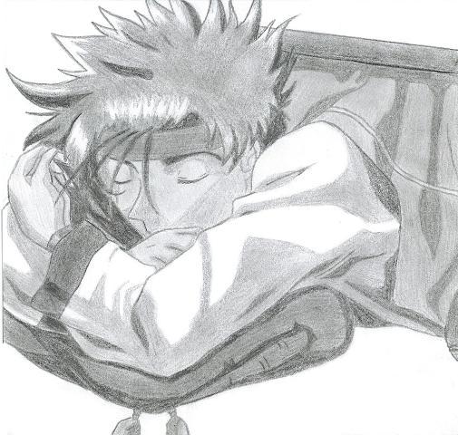 Sanosuke Sleeping by bermudamoon