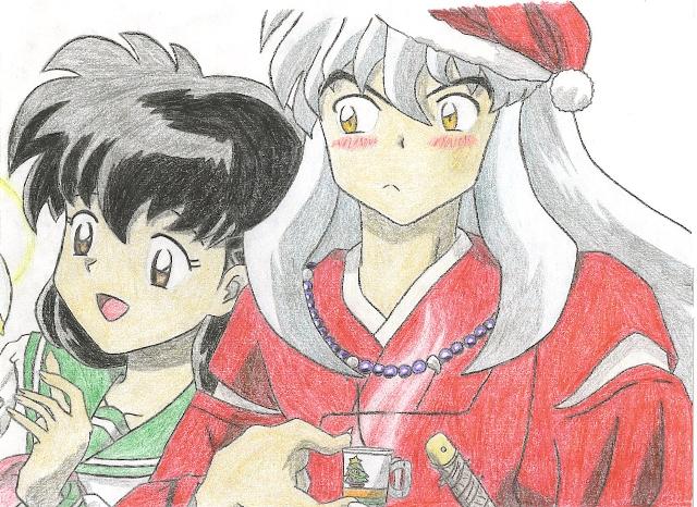 Christmas Inuyasha and Kagome by bermudamoon