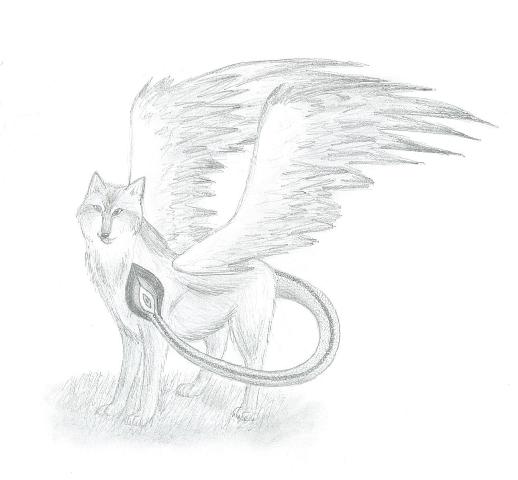 Wolf with wings ^_^ by bermudamoon